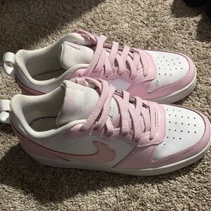 Nike Kids Pink and White Sneakers